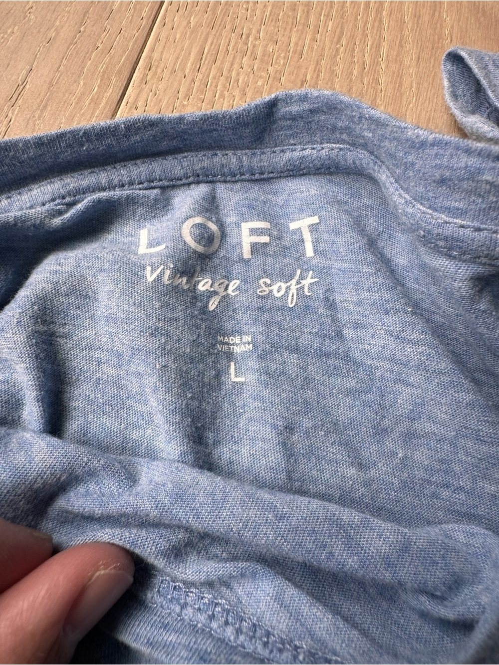 LOFT Heather Blue Short Sleeve Tee - Picture 2 of 3